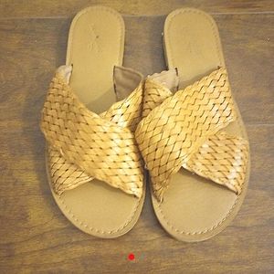 Woven tan sandals size 7